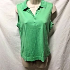 EP Pro Tour Womens Sz M Sleeveless Green Polo Shir